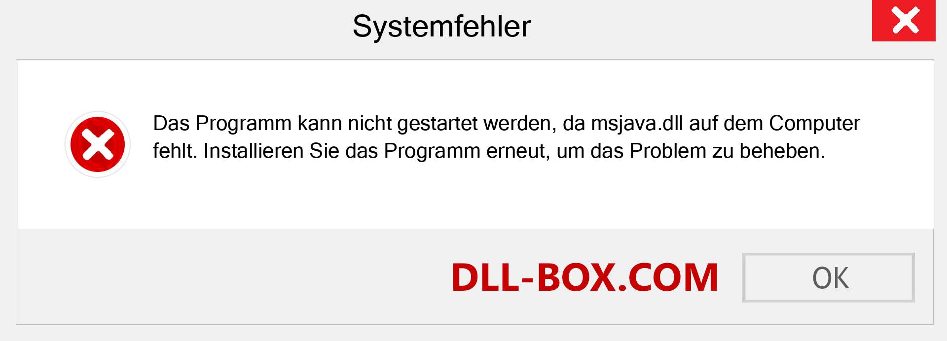 msjava.dll-Datei fehlt?. Download für Windows 7, 8, 10 - Fix msjava dll Missing Error unter Windows, Fotos, Bildern