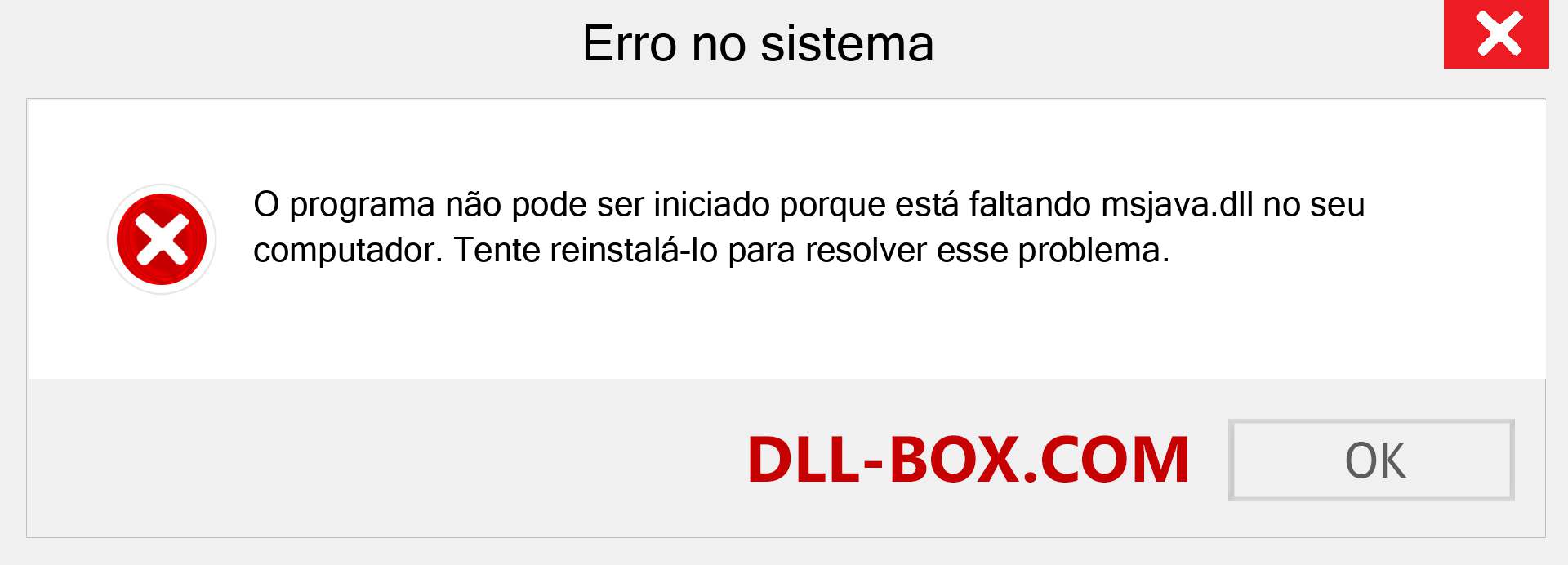 Arquivo msjava.dll ausente ?. Download para Windows 7, 8, 10 - Correção de erro ausente msjava dll no Windows, fotos, imagens