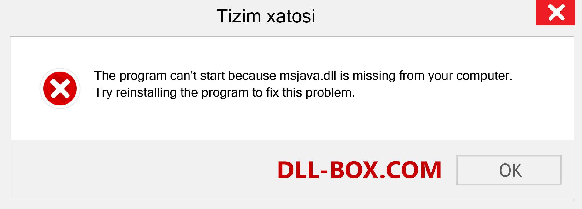 msjava.dll fayli yo'qolganmi?. Windows 7, 8, 10 uchun yuklab olish - Windowsda msjava dll etishmayotgan xatoni tuzating, rasmlar, rasmlar